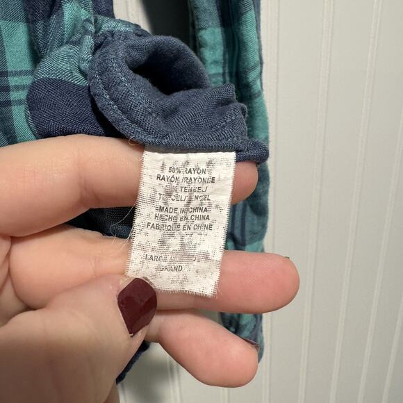 Rails Kendra Plaid Shirt Double Layer Blue Size Large - Picture 5 of 6